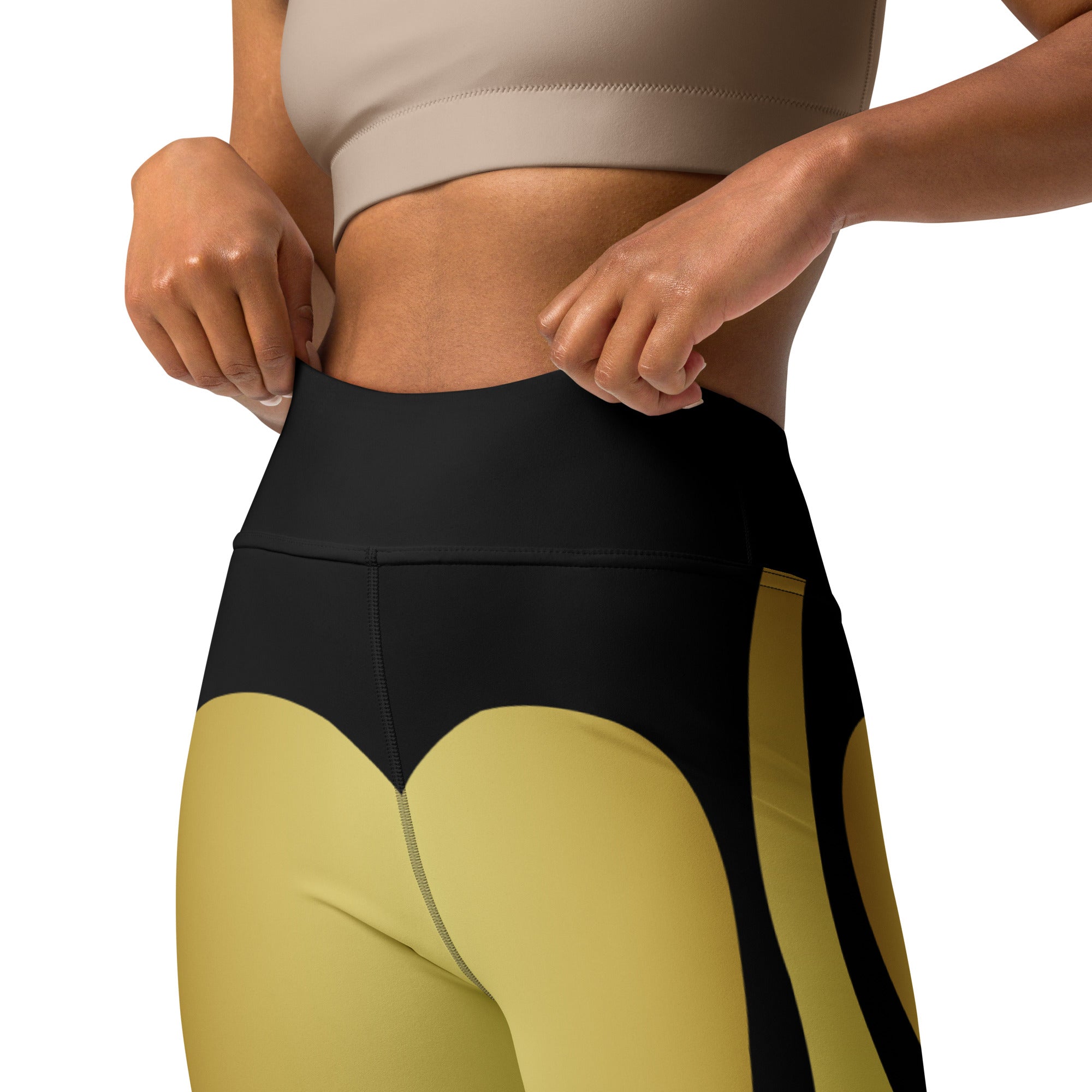 Black & Gold Heart Shaped Yoga Leggings