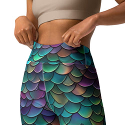 SHE REBEL - Multicolored Dragon Scales Yoga Leggings