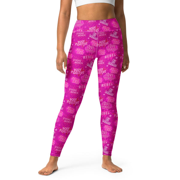 SHE REBEL - Hot Pink Empower Yoga Leggings
