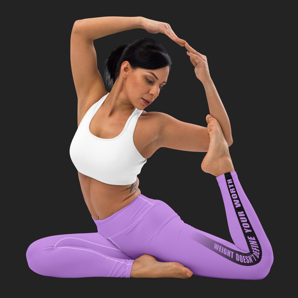 Jaime's "Weight Doesn't Define Your Worth" Yoga Leggings in Purple