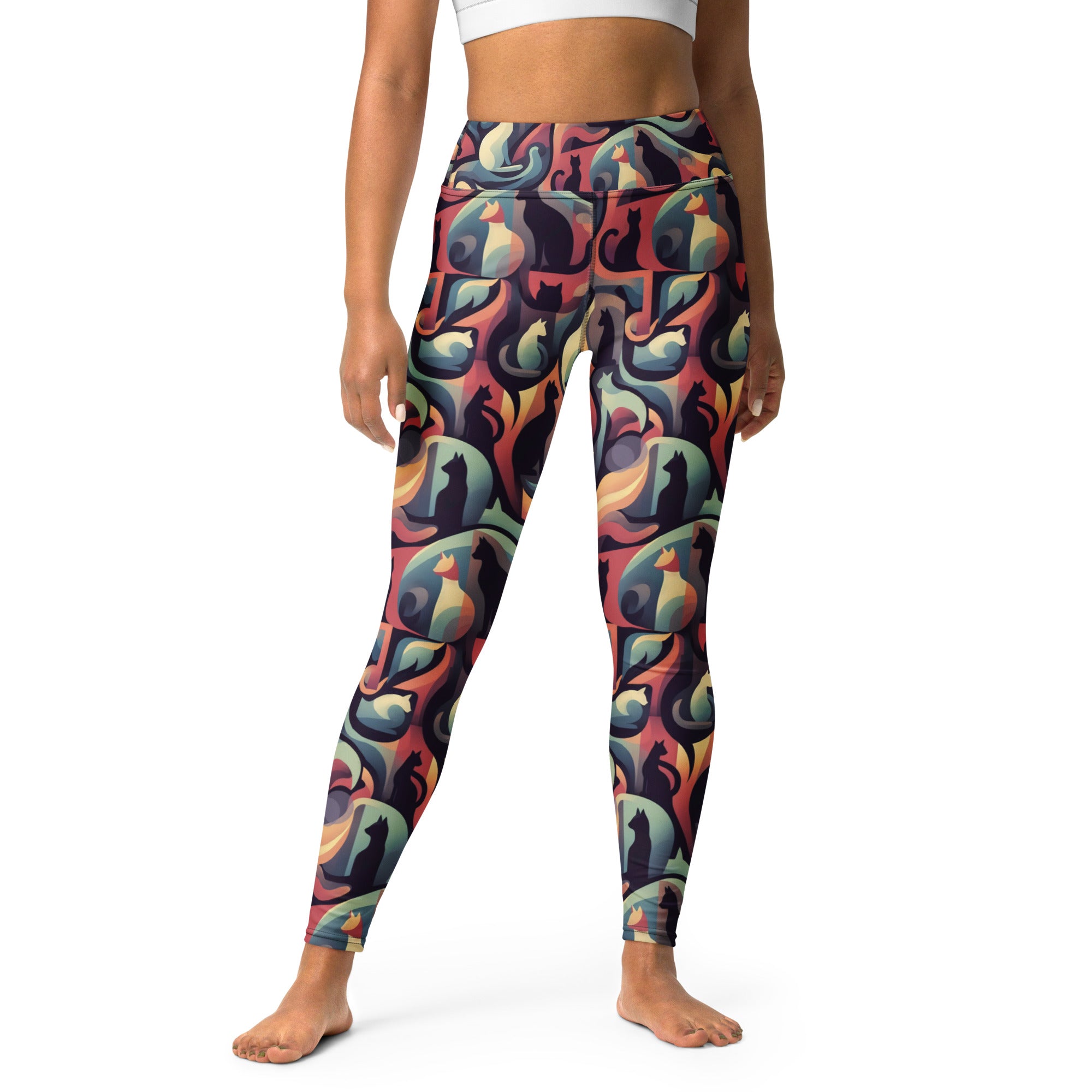 Cat Silhouette Yoga Leggings