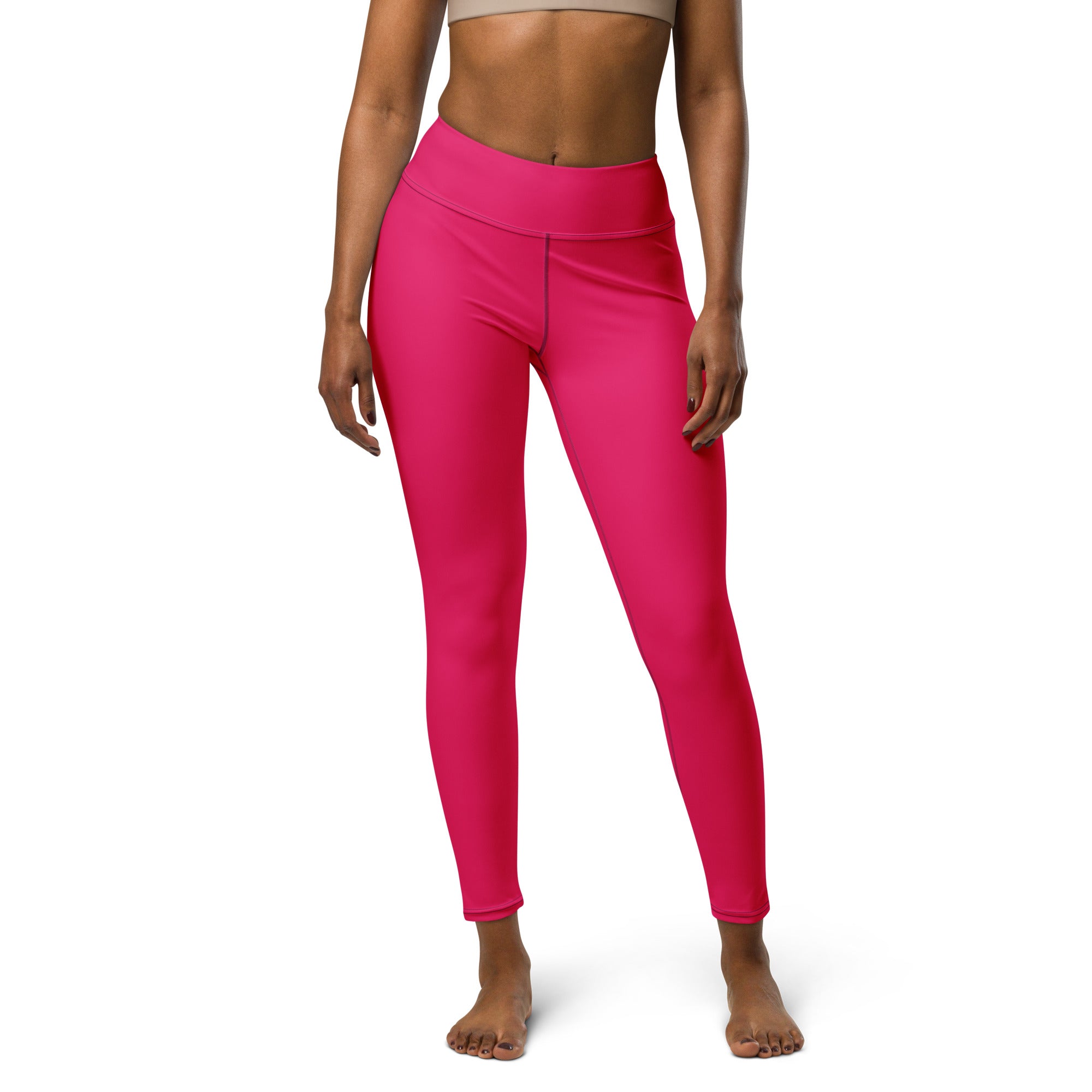 Neon Pink Love Heart Yoga Leggings