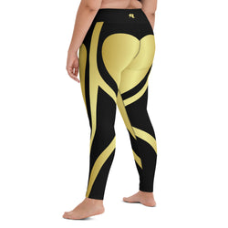 Black & Gold Heart Shaped Yoga Leggings