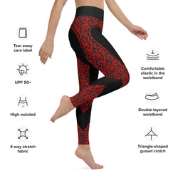 Leopard Print Heart Shaped Yoga Leggings