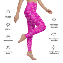 SHE REBEL - Hot Pink Empower Yoga Leggings