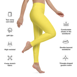 SHE REBEL - Banana Yellow Yoga Leggings