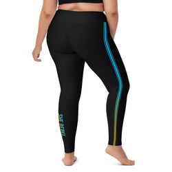 SHE REBEL - Blue & Gold She Rebel Side Stripe Leggings