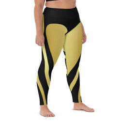 Black & Gold Heart Shaped Yoga Leggings