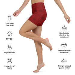 Body Positivity Yoga Shorts in Bold Red