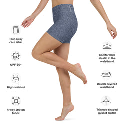 Faux Denim Yoga Shorts