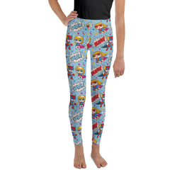 SHE REBEL - Super Hero Girl Power Leggings (Girls' Sizes 8 - 20)