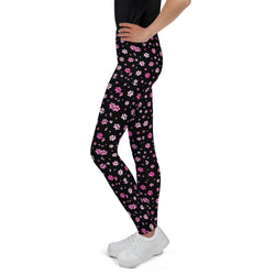 SHE REBEL - Doggy Paw Print Youth Leggings (Girls' Sizes 8 - 20)