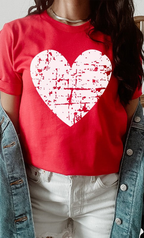 Distressed Heart Valentine's Day PLUS SIZE Graphic Tee