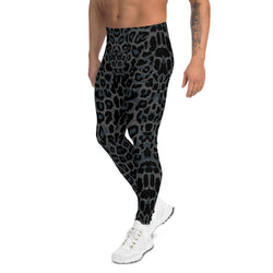 Black Leopard Spots Leggings for Men