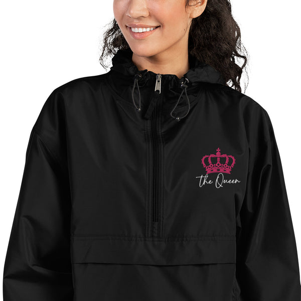 The Queen Embroidered Champion Packable Jacket | Available in 4 Colors