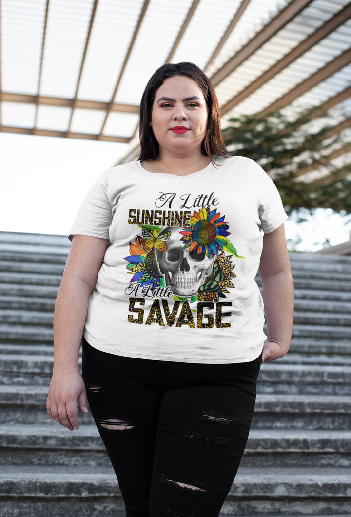 Plus Size White Savage Crop Top