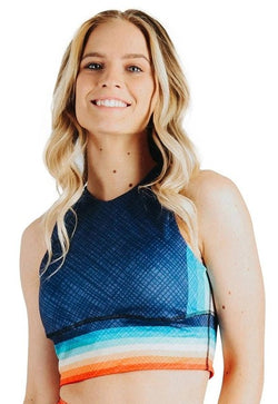 YOGA DEMOCRACY - Retro Rainbow Sports Bra