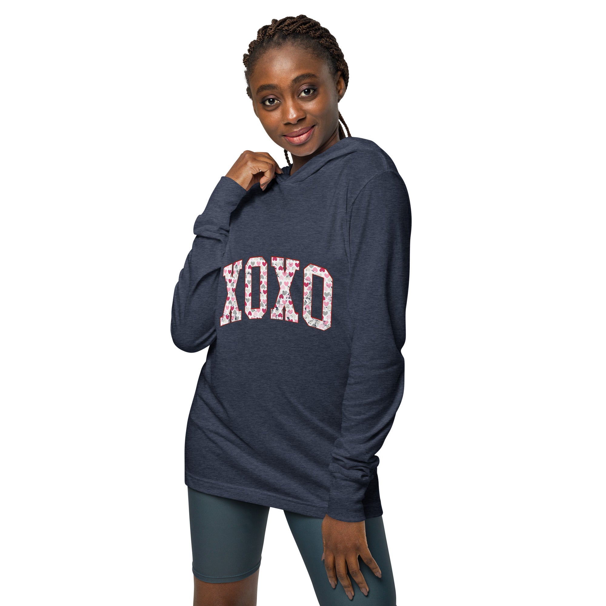 XOXO Valentine's Hooded Long Sleeve Tee