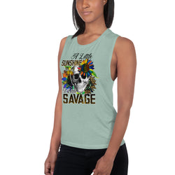 A Little Sunshine A Little Savage Muscle Tank
