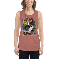 A Little Sunshine A Little Savage Muscle Tank