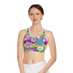 Pop Art Girl Power Sports Bra