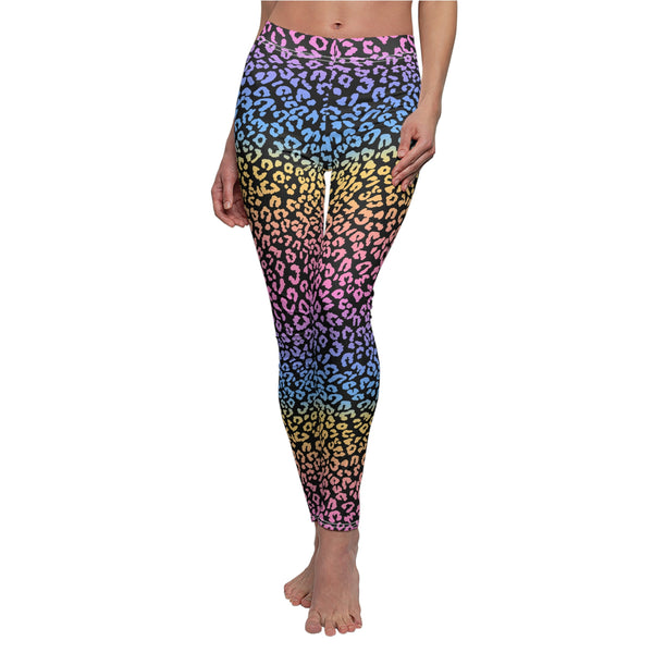 Rainbow Leopard Print Casual Leggings