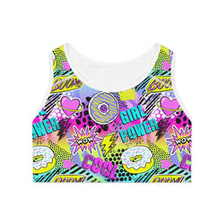 Pop Art Girl Power Sports Bra