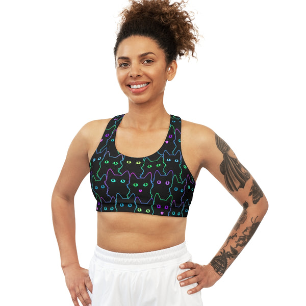 SHE REBEL - Spooky Kitty Seamless Sports Bra