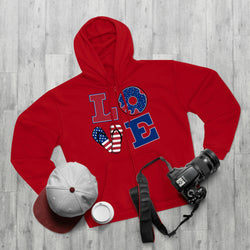 Patriotic Love Unisex Zip Up Hoodie