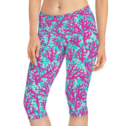 Neon Coral Capri Leggings