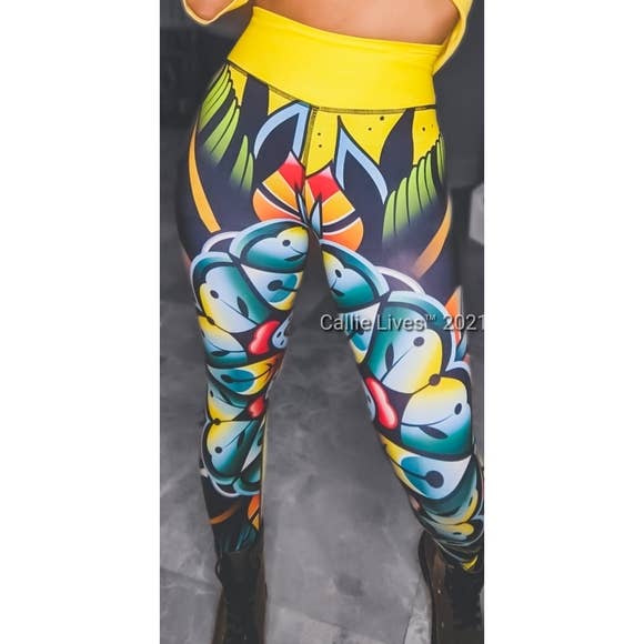 CALLIE LIVES - Colorful 3D Henna Nature Graphic Yoga Legging - ONLY A FEW LEFT!