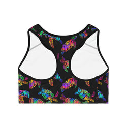 Neon Sea Turtle Sports Bra
