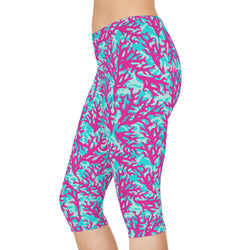 Neon Coral Capri Leggings
