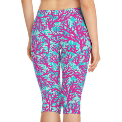Neon Coral Capri Leggings