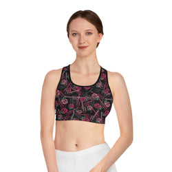 Guitars & Roses Sports Bra