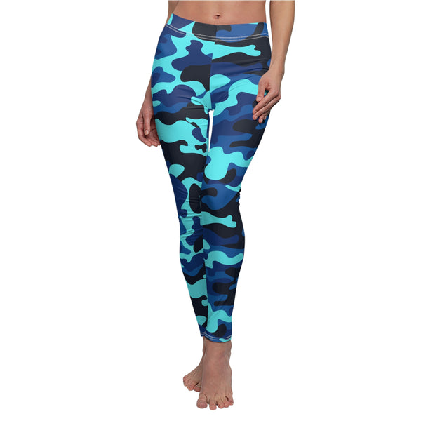 Blue Camo Casual Leggings