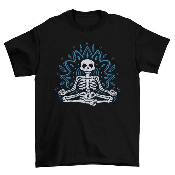 Meditating Skeleton Mandala Tee | Available in 3 colors