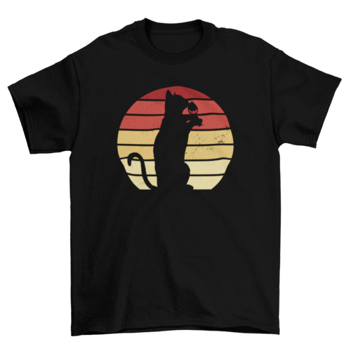 Cat Drinking Wine Silhouette Tee | Available in 5 colors