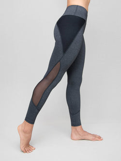 Fine Heather Leggings with Power Mesh Inserts