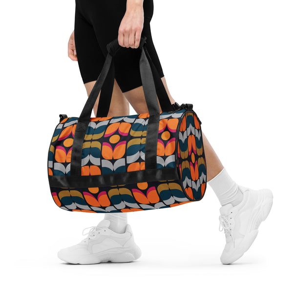 Multicolored Geometric Print Gym Bag