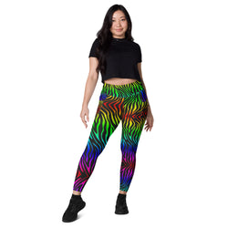 Rainbow Zebra Leggings with Pockets | All Sizes