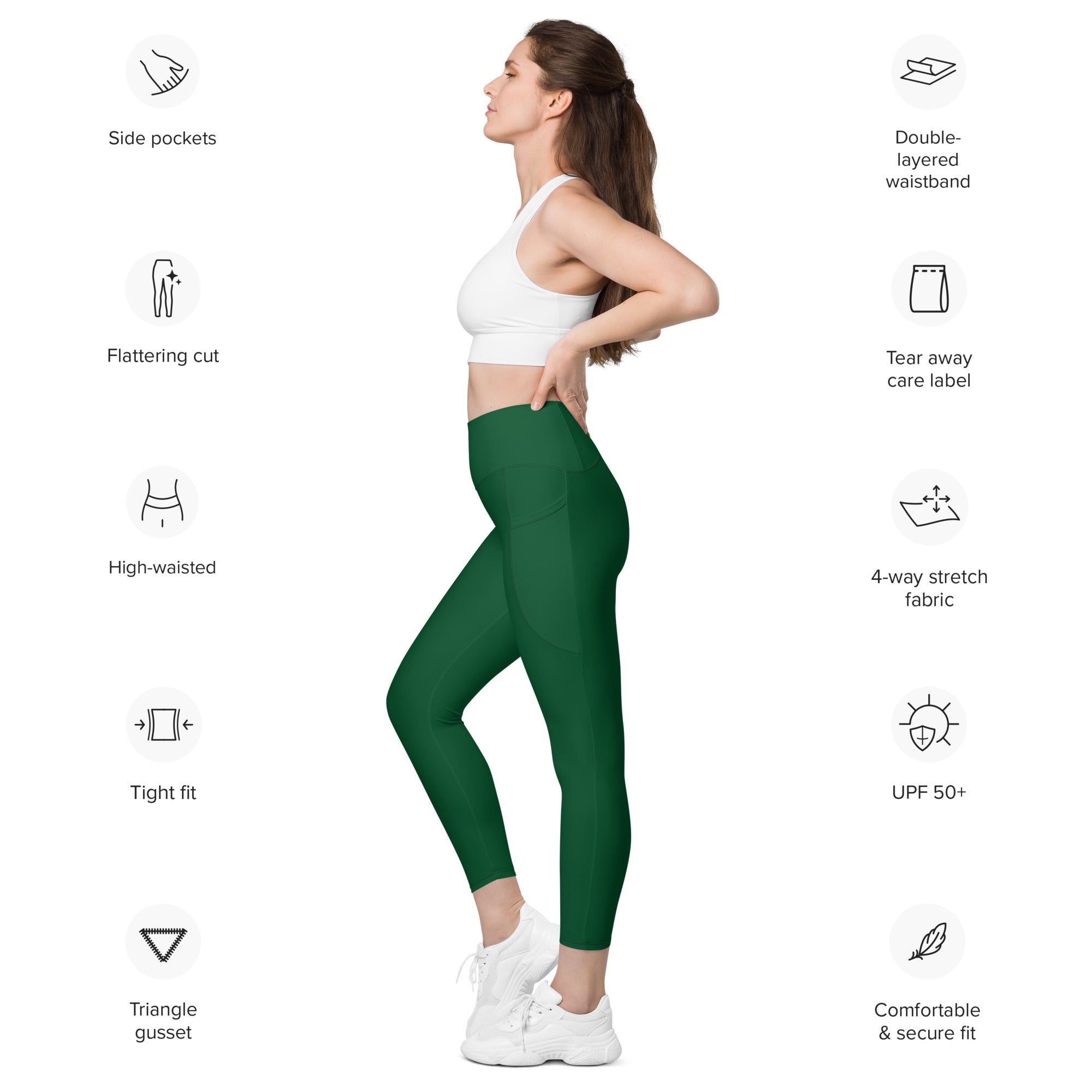 Forest Green Leggings with Pockets | Size Inclusive
