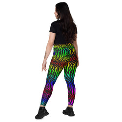 Rainbow Zebra Leggings with Pockets | All Sizes