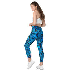 Blue Python Leggings with Pockets | All Sizes