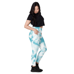 Blue Clouds Leggings with Pockets