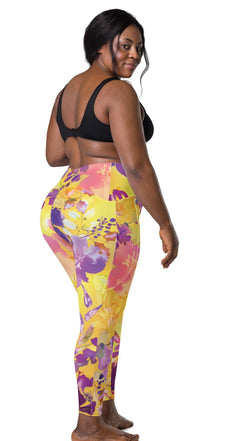 Yellow Chinoiserie Leggings with Pockets | All Sizes