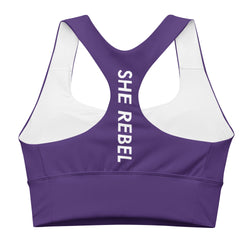 SHE REBEL - Deep Purple Longline Sports Bra