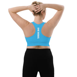 SHE REBEL - Lightning Blue Longline Sports Bra