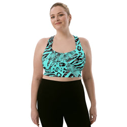 SHE REBEL - Night Leopard Print Longline Sports Bra