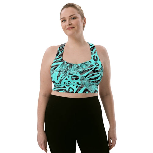 SHE REBEL - Night Leopard Print Longline Sports Bra